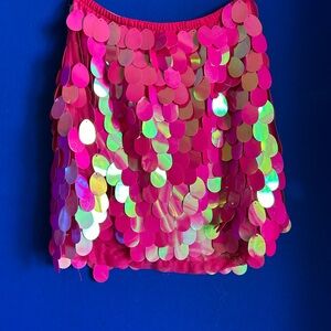 Motel Rocks Pink and Gold Sequin Skirt